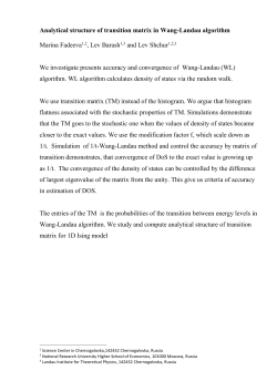 Analytical structure of transition matrix in Wang