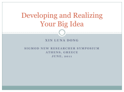 Developing and Realizing Your Big Idea