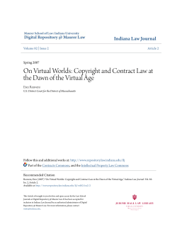 On Virtual Worlds - Digital Repository @ Maurer Law
