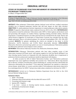 study of pulmonary function impairment by spirometry in post