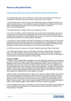 Places to Play Ballot Rules
