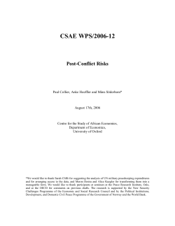 Post-Conflict Risks - The Centre for the Study of African Economies