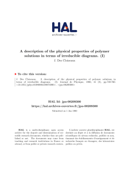 A description of the physical properties of polymer solutions in