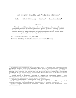 Job Security, Stability and Production Efficiency