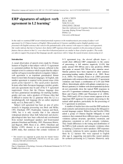 ERP signatures of subject-verb agreement in L2 learning