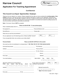 Equal Opportunities Monitoring Information