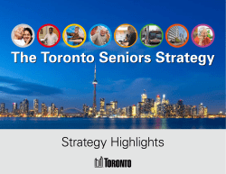 The Toronto Seniors Strategy - Highlights