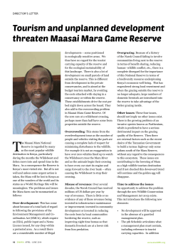Tourism and unplanned development threaten Maasai Mara Game