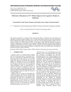 Efficient Allocation of TV White Spaces for Cognitive Radio in Pakistan