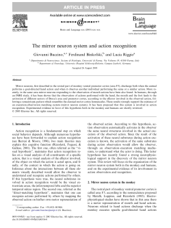 Buccino G, Binkofski F and Riggio L. The mirror neuron system and