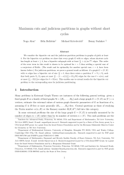 Maximum cuts and judicious partitions in graphs without short cycles
