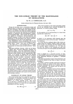the non-linear theory of the maintenance of oscillations