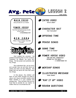 Intro Video Character Skit Offering Time Praise Songs Game Time