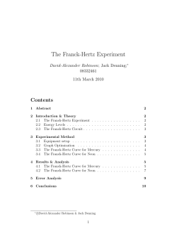 The Franck-Hertz Experiment