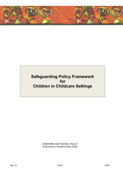 Safeguarding Policy Framework for Children in Childcare Settings