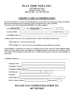 Credit Card Authorization Form