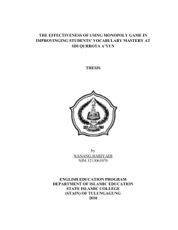 the effectiveness of using monopoly game in improvinging students