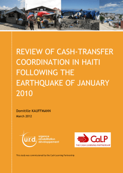 Review of Cash transfer coordination in Haiti following the