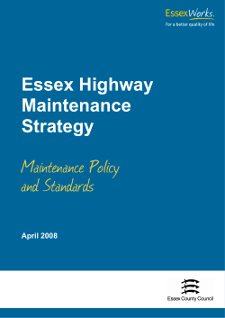 Essex Highway Maintenance Strategy