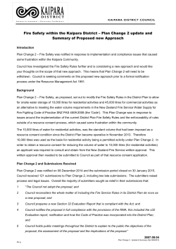 Fire Safety within the Kaipara District &ndash; Plan Change 2 update and