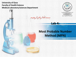 (MPN) Most Probable Number Method