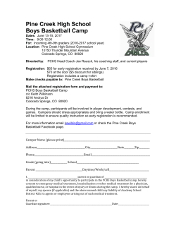 Pine Creek High School Boys Basketball Camp
