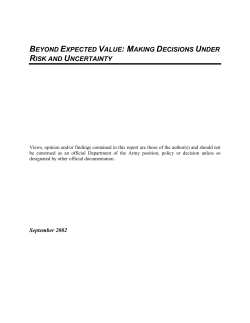 Beyond Expected Value - Corps Risk Analysis Gateway