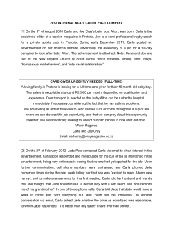 2012 INTERNAL MOOT COURT FACT COMPLEX