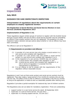 SSSC registration regulations 6 month rule