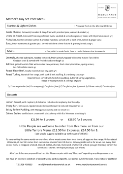 Mother`s Day Set Price Menu Little People are welcome to order