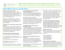 Legal Help and Information if you Represent Yourself in Court