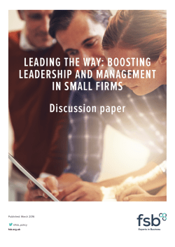 Boosting leadership and management in Small Firms