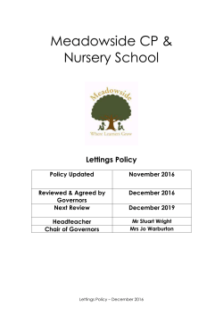 Lettings Policy: December 2016-19