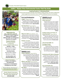 Judith L. Shipley Urban Environmental Center Field Trip Guide