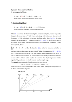 Chapter 17 Dynamic Econometric Models: