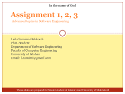 Assignment 1, 2, and 3 - Leila Samimi