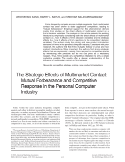 The Strategic Effects of Multimarket Contact - UNC