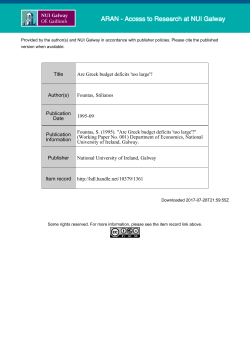 Title Are Greek budget deficits `too large - Aran