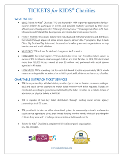 Fact Sheet - Tickets for Kids