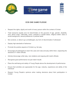 ecb one game pledge - Checkley Cricket Club