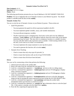 Semantic Actions #2 - Computer Science