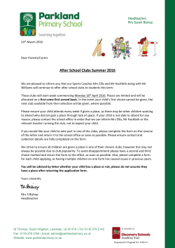 After School Clubs Summer 2016