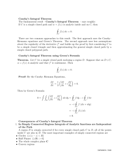 Cauchy`s Integral Theorem The fundamental result