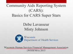 Community AIDS Reporting System 2015 (PPT)