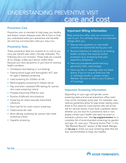 care and cost - Kaiser Permanente