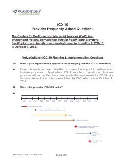 ICD-10 Provider Frequently Asked Questions