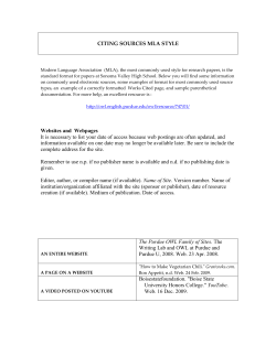 citing sources mla style - Sonoma Valley High School