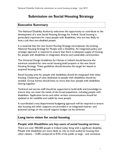 Submission on Social Housing Strategy