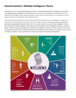 Howard Gardner`s Multiple Intelligence Theory