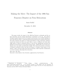 Making the Move: The Impact of the 1906 San Francisco Disaster on